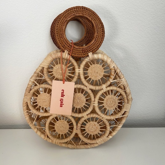 Cult Gaia Stella Round Straw Raffia Bag Small NWT - Picture 6 of 11